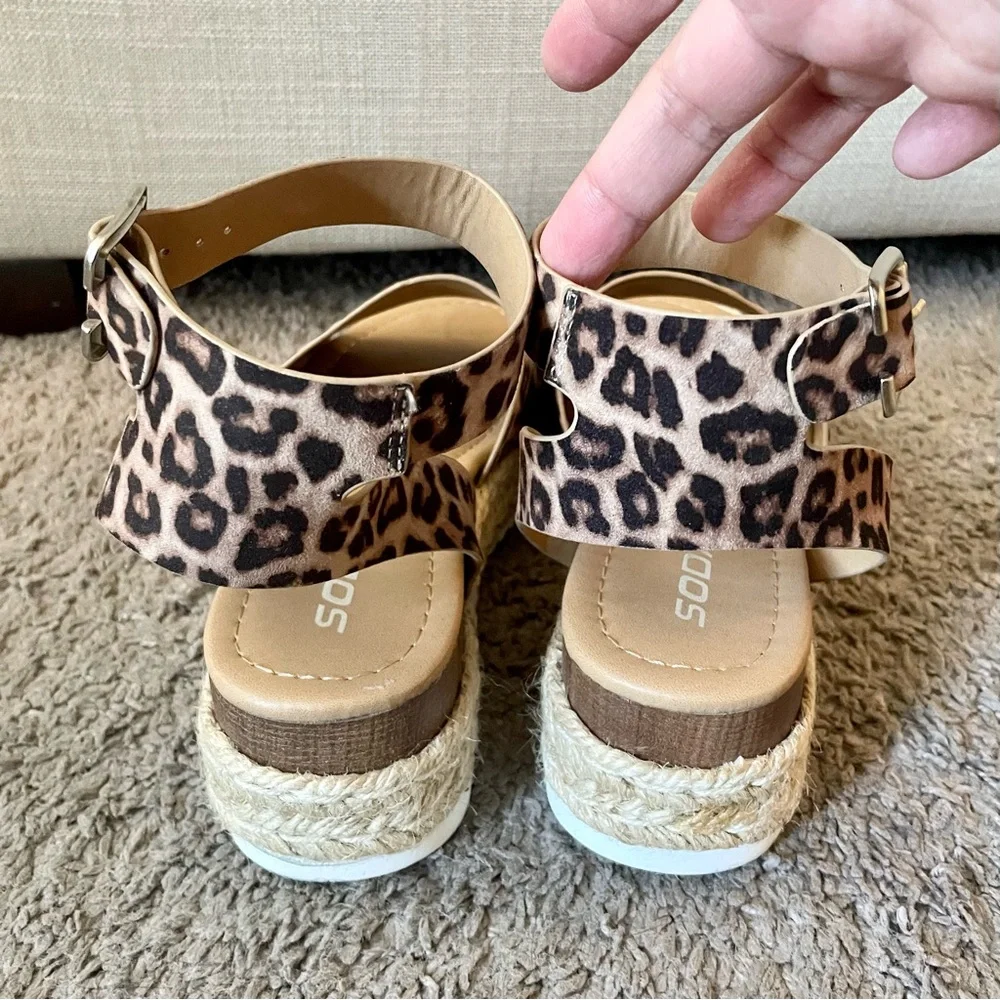 Soda Leopard Espadrille Platform Sandal